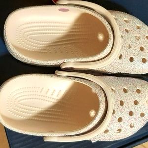 Crocs white Glitter. Juniors size 5